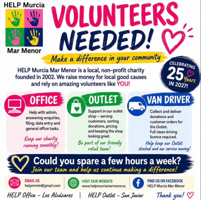 Could you spare a few hours to volunteer with HELP Murcia Mar Menor?