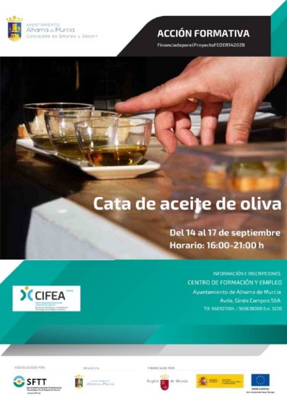 September 14 to 17 Free olive oil tasting course in Lorca