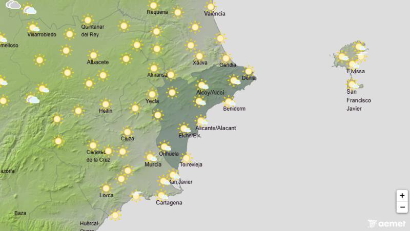 Cooler temperatures and possible rain before a brighter weekend: Alicante weather forecast August 27-30