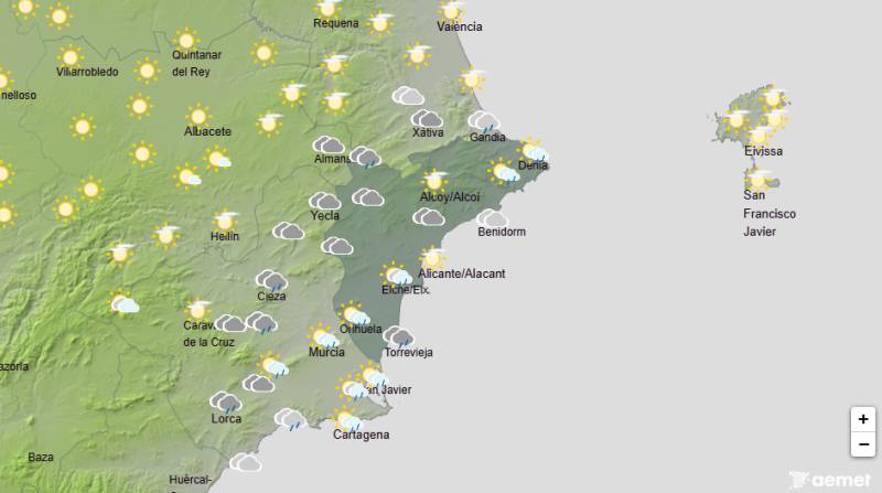 Cooler temperatures and possible rain before a brighter weekend: Alicante weather forecast August 27-30