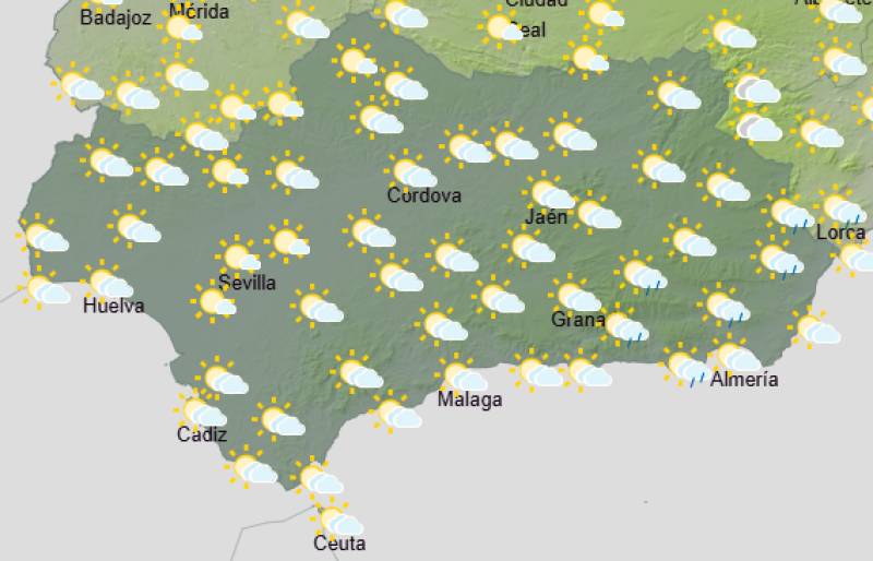 Andalucía weekly weather forecast October 5-8: Rain continues with showers and storms on the Atlantic coast
