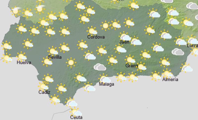 Andalucía weekly weather forecast October 26-29: Warm start gives way to cloud and coastal rain by Thursday