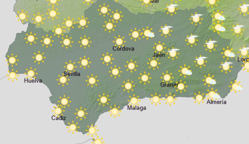 Andalucía weekly weather forecast October 26-29: Warm start gives way to cloud and coastal rain by Thursday