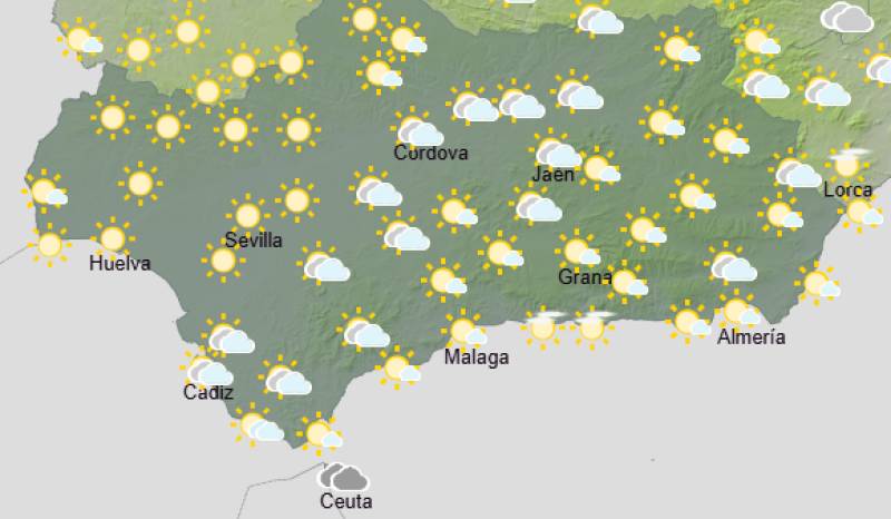 Andalucía weekly weather forecast October 26-29: Warm start gives way to cloud and coastal rain by Thursday