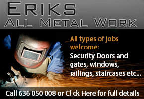 Eriks Metalwork all types of metal work, welding, home security grills, decorative panels and repairs for the Murcia Region