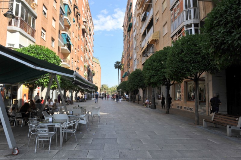 The Paseo Rosales, the main pedestrian avenue of Molina de Segura
