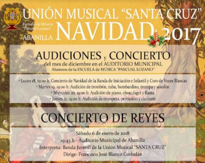 18th to 21st December and 6th January, Christmas concerts in Abanilla