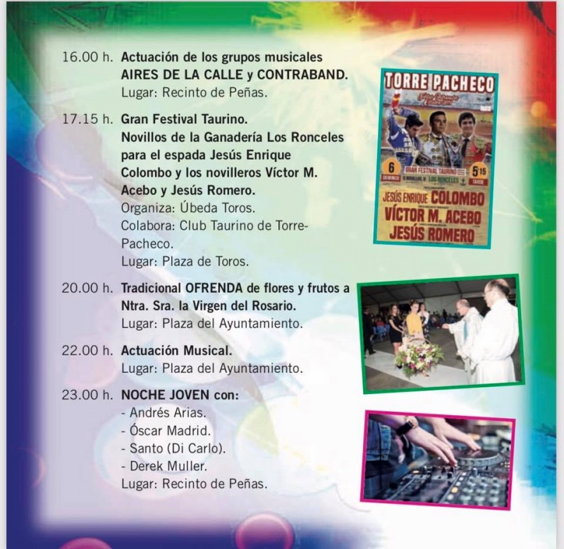 <span style='color:#780948'>ARCHIVED</span> - 4th to 7th October; First weekend of Torre Pacheco Fiestas