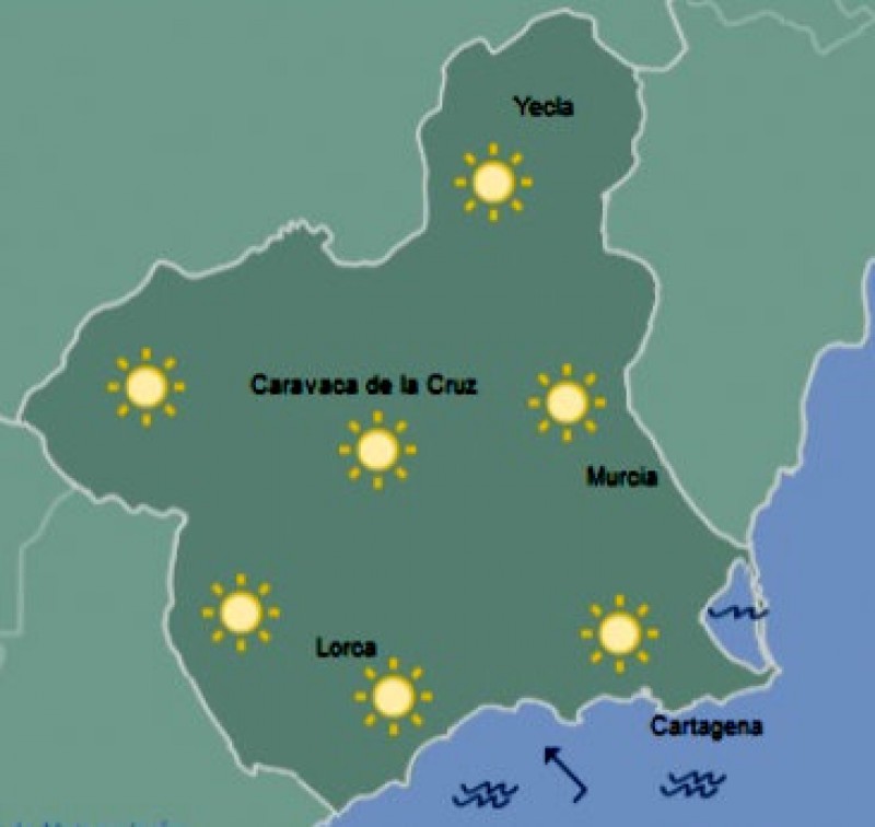 <span style='color:#780948'>ARCHIVED</span> - Back up to 30 degrees in Murcia on Wednesday after cooling down to 27 on Tuesday