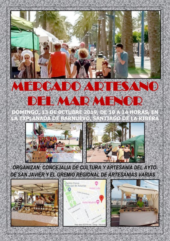 <span style='color:#780948'>ARCHIVED</span> - Sunday 13th October artisan market of the Mar Menor in Santiago de la Ribera