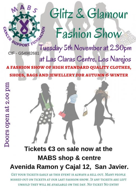 <span style='color:#780948'>ARCHIVED</span> - Tuesday 5th November Los Alcázares; MABS Glitz and Glamour Fashion Show