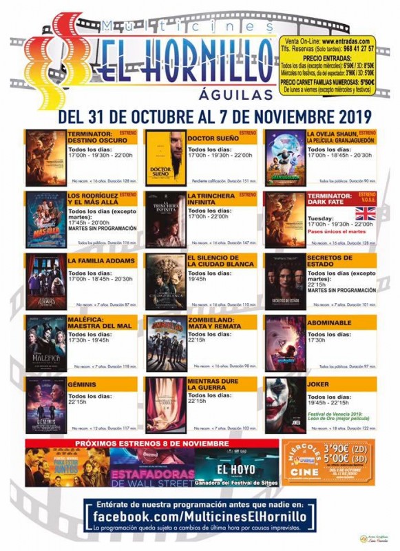 <span style='color:#780948'>ARCHIVED</span> - Tuesday 5th November ENGLISH language cinema in Águilas