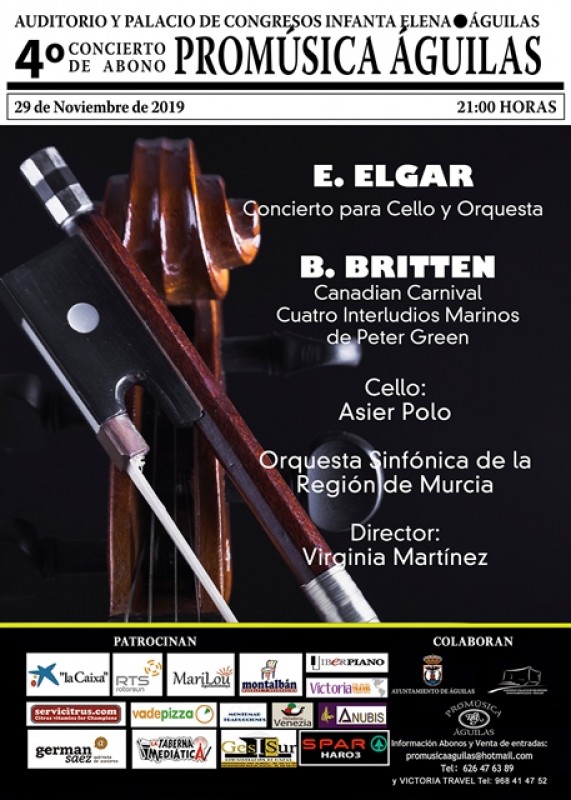 <span style='color:#780948'>ARCHIVED</span> - Friday 29th November Elgar and Britten with the OSRM at Águilas Auditorium