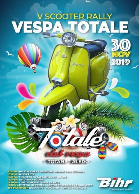 <span style='color:#780948'>ARCHIVED</span> - 30th November Totana: 5th Scooter Rally Vespa Totale