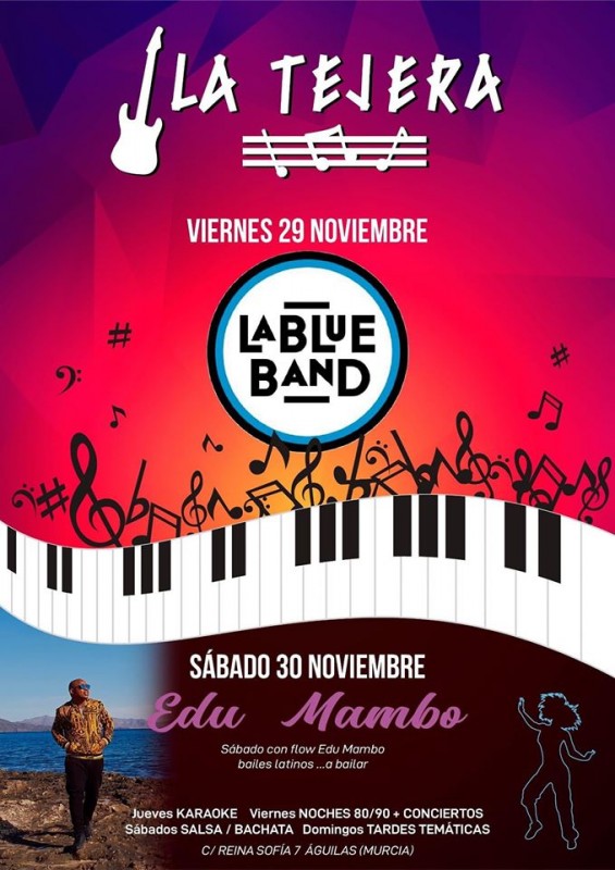 <span style='color:#780948'>ARCHIVED</span> - 29th and 30th November Live music at La Tejera in Águilas