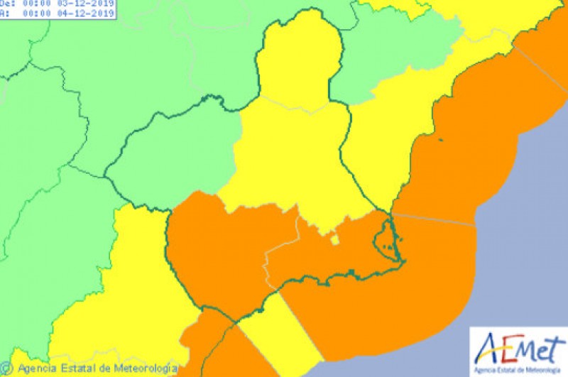 <span style='color:#780948'>ARCHIVED</span> - Orange gota fría storm alert extended to south-west Murcia on Tuesday
