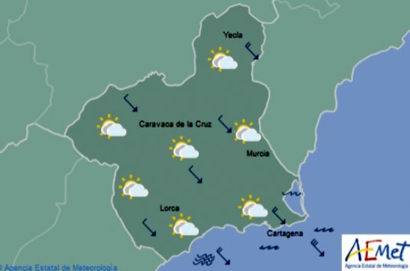 <span style='color:#780948'>ARCHIVED</span> - Clouds clearing gradually in Murcia as the gota fría recedes on Wednesday afternoon