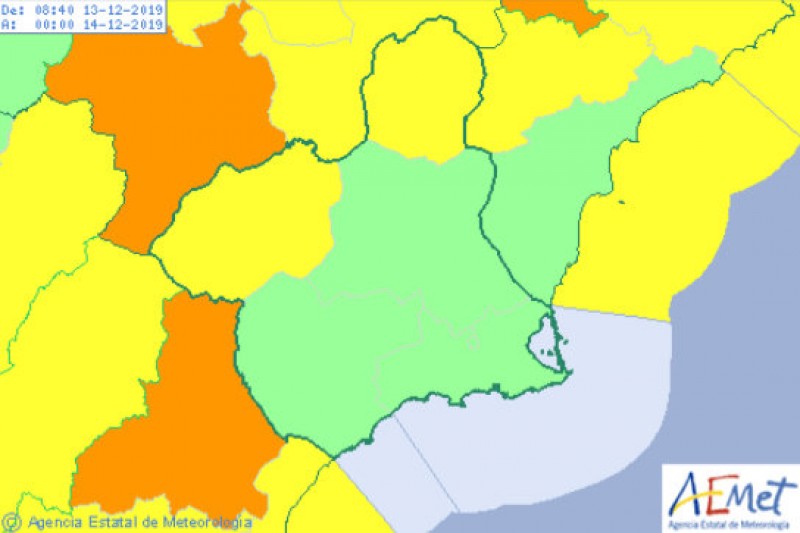 <span style='color:#780948'>ARCHIVED</span> - Yellow alert on Friday for strong winds in northern Murcia but 20 degrees forecast for the weekend
