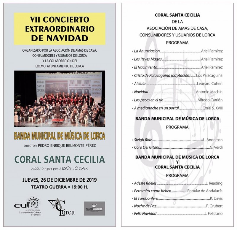 <span style='color:#780948'>ARCHIVED</span> - Thursday 26th December Lorca: concert by the choir Coral Santa Cecilia