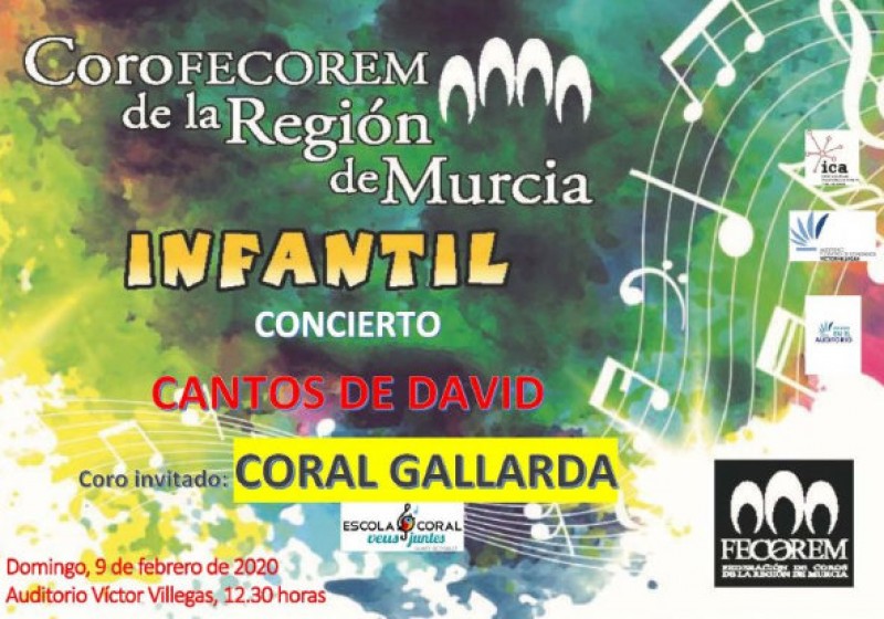 9th February,  lunchtime children’s choral concert at the Auditorio Víctor Villegas in Murcia