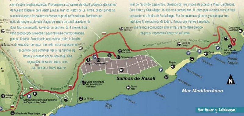 3.85km walk to Punta Negra from Playa de las Cañas in the regional park of Calblanque