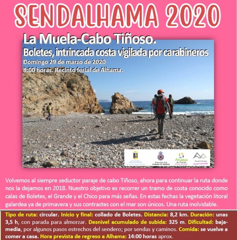 <span style='color:#780948'>ARCHIVED</span> - Sunday 16th February the first in the new season of Sendalhama guided routes from Alhama de Murcia