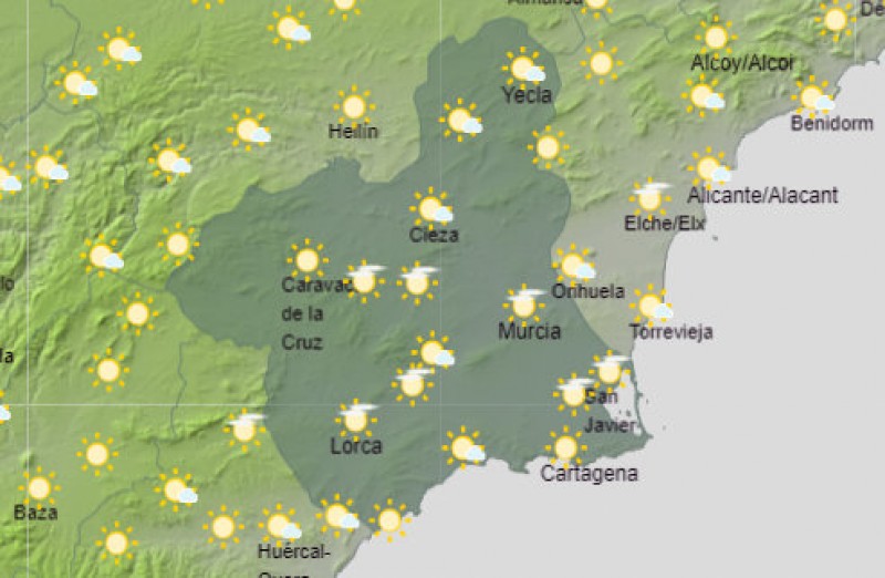 <span style='color:#780948'>ARCHIVED</span> - Up to 28 degrees in Murcia on Tuesday!
