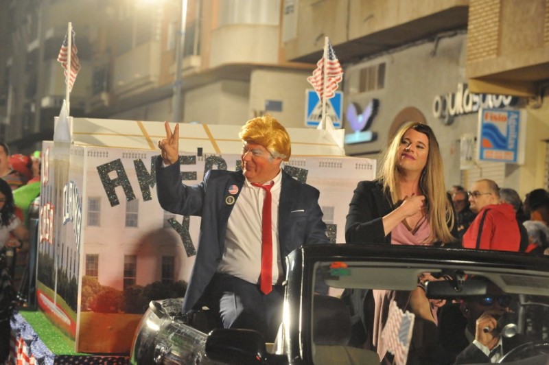 Donald Trump amongst the bling at Águilas Carnival 2020