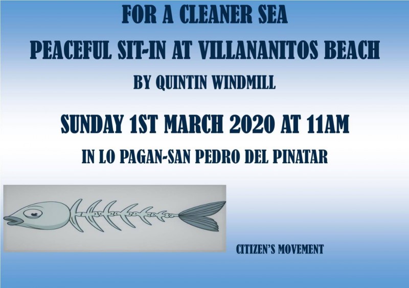 <span style='color:#780948'>ARCHIVED</span> - 1st March Lo Pagan; sit in at Villananitos beach for a cleaner sea