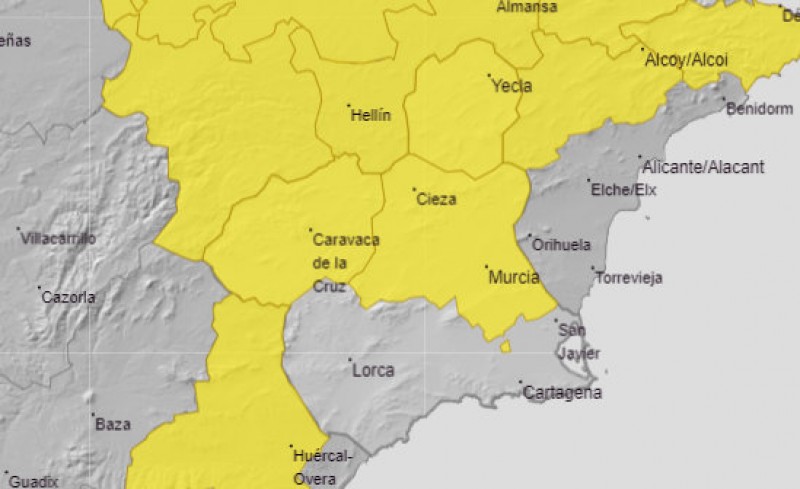 <span style='color:#780948'>ARCHIVED</span> - Yellow alerts as strong wind returns to northern and central Murcia