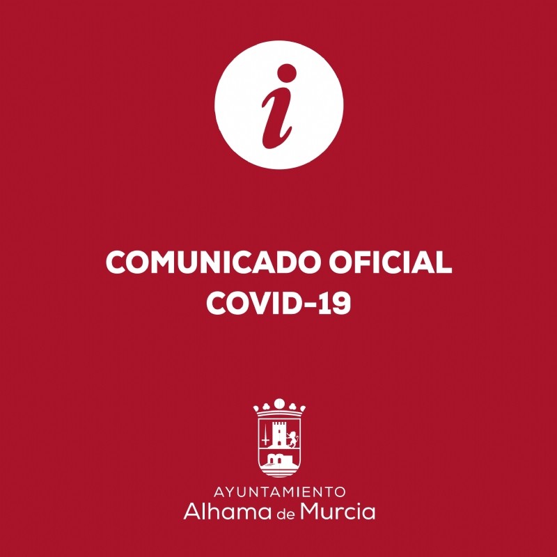 <span style='color:#780948'>ARCHIVED</span> - Official communiqué from the Town Hall of Alhama de Murcia concerning measures adopted in response to COVID-19