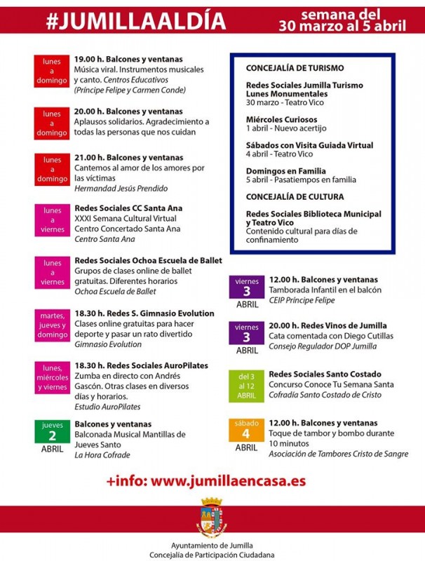<span style='color:#780948'>ARCHIVED</span> - Lock down activities in Jumilla through jumillaencasa