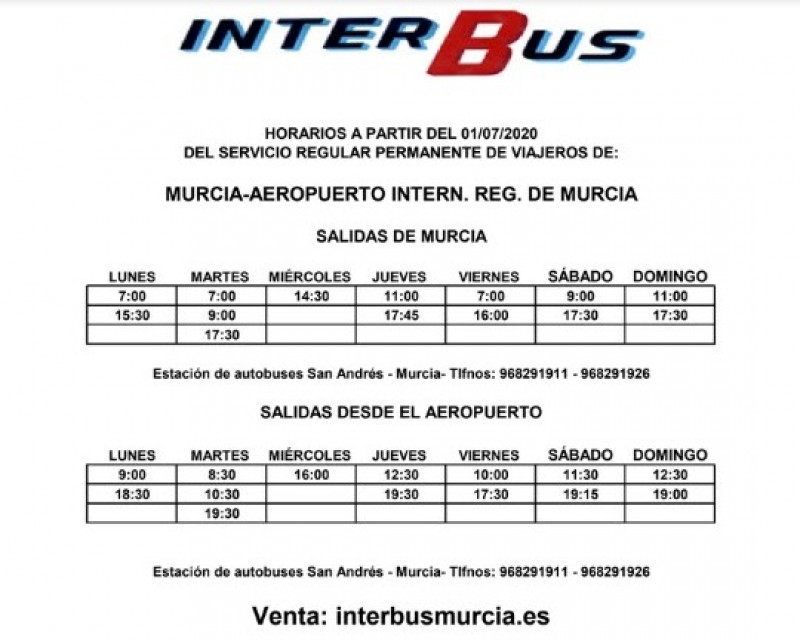 <span style='color:#780948'>ARCHIVED</span> - Bus routes and taxi information from Corvera airport 2020