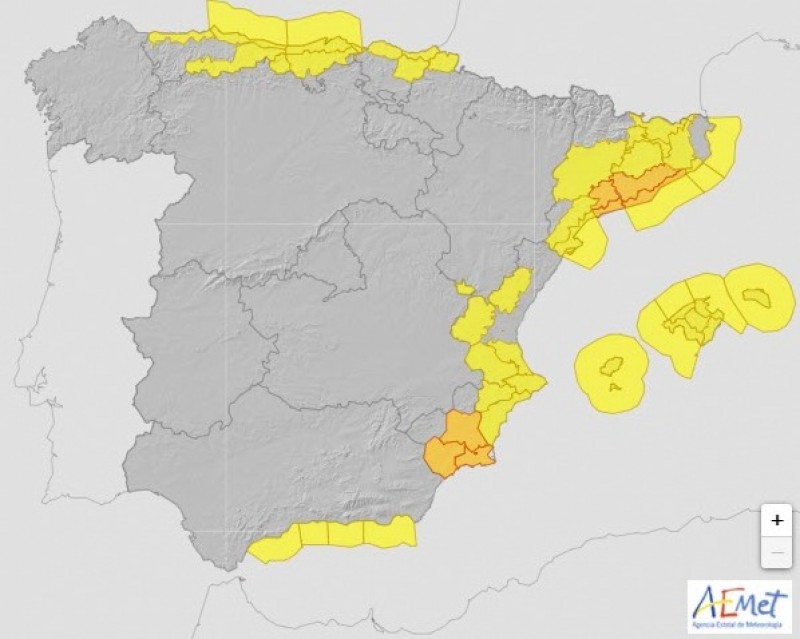 <span style='color:#780948'>ARCHIVED</span> - Orange alert for storms and rain in Murcia region on Saturday