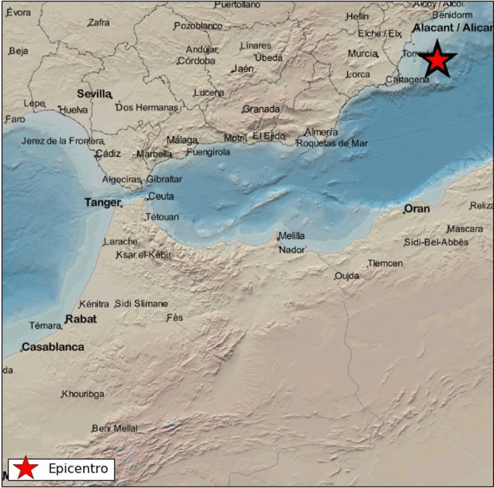 <span style='color:#780948'>ARCHIVED</span> - 3.6 earthquake 10 kilometres below the Mediterranean off Cabo de Palos