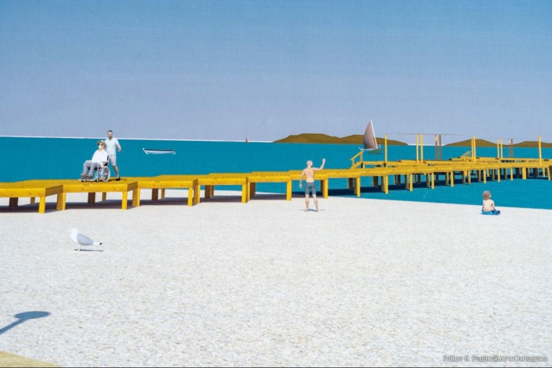 <span style='color:#780948'>ARCHIVED</span> - Work begins on bathing platforms for Los Urrutias, Punta Brava and Estrella de Mar