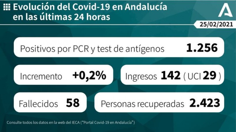 <span style='color:#780948'>ARCHIVED</span> - Covid-19 infection rate remains stable in Andalusia on Thursday 25th