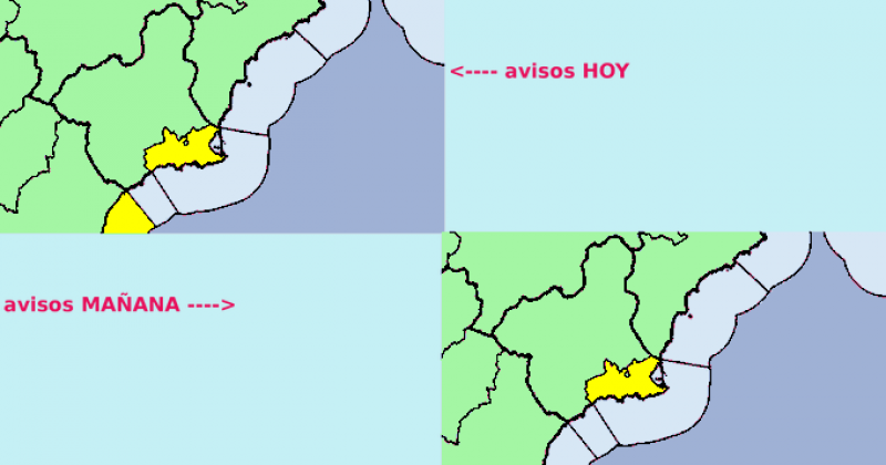 <span style='color:#780948'>ARCHIVED</span> - Aemet issues yellow alert for rain in Mazarron and the Campo de Cartagena on Saturday and Sunday