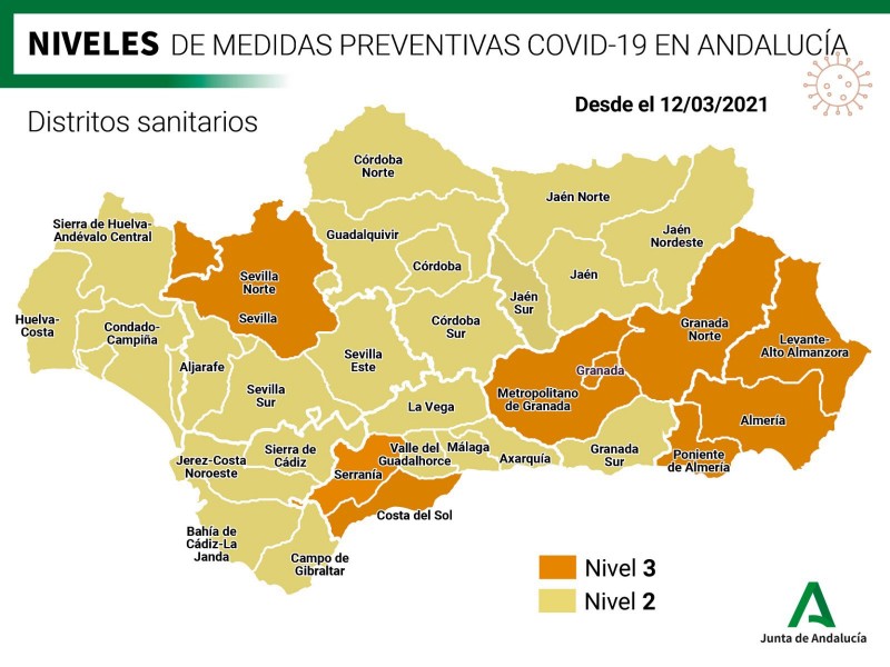 <span style='color:#780948'>ARCHIVED</span> - Current covid restrictions within the eight provinces of the Andalusia region