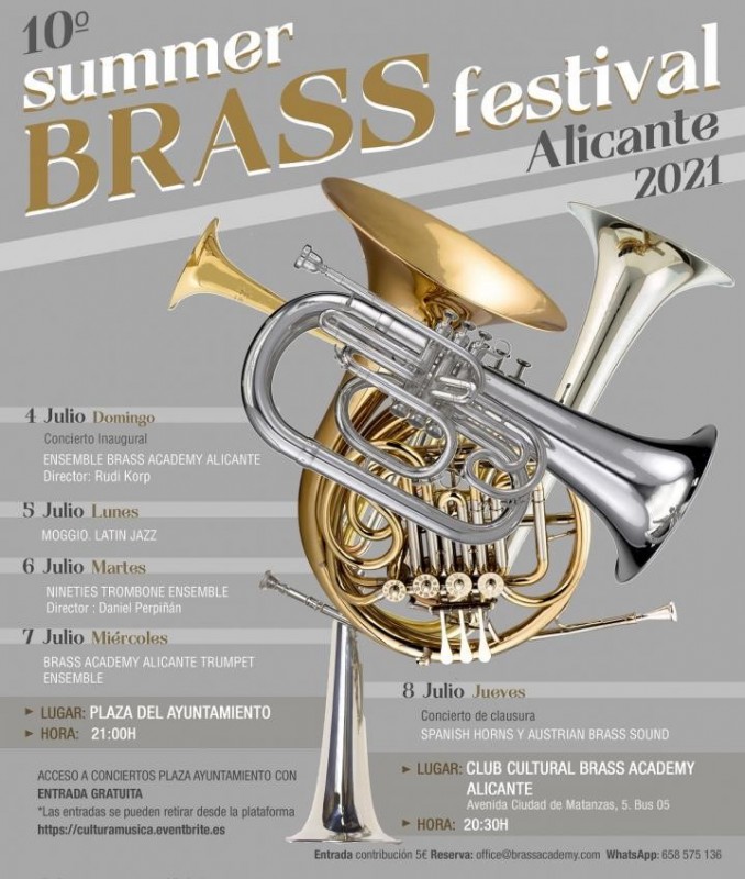 <span style='color:#780948'>ARCHIVED</span> - Free brass concerts in Alicante July 4 to 8