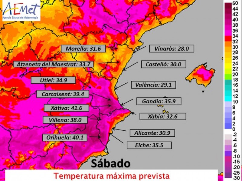 <span style='color:#780948'>ARCHIVED</span> - Temperatures set to soar above 40 in Alicante province this weekend