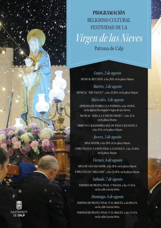 <span style='color:#780948'>ARCHIVED</span> - Calpe Virgin de las Nieves Fiestas July 31 to August 11