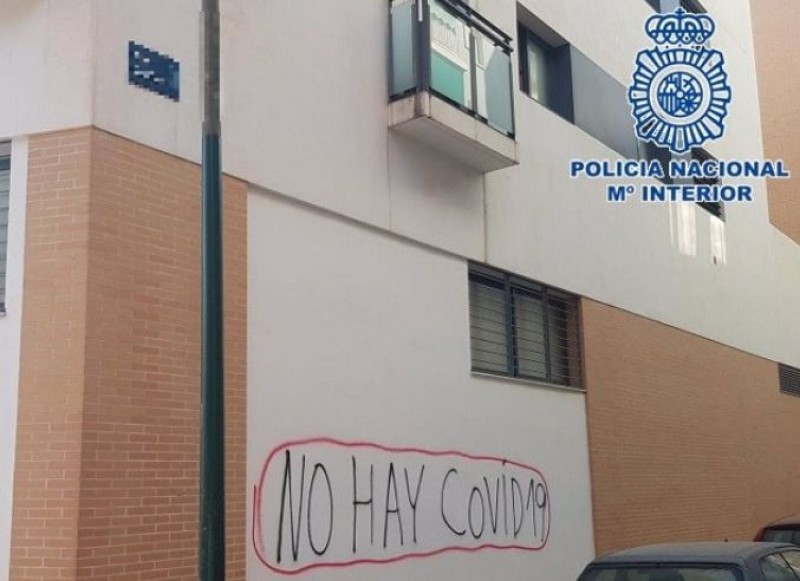<span style='color:#780948'>ARCHIVED</span> - Covid-denier arrested in Malaga for spray painting conspiracy messages