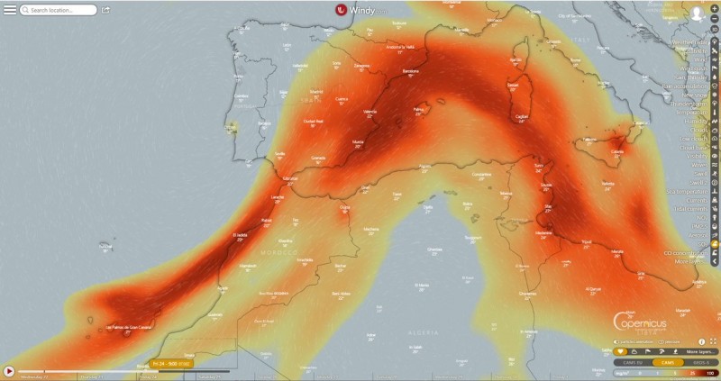 Sulfur cloud from La Palma volcano heads for Murcia