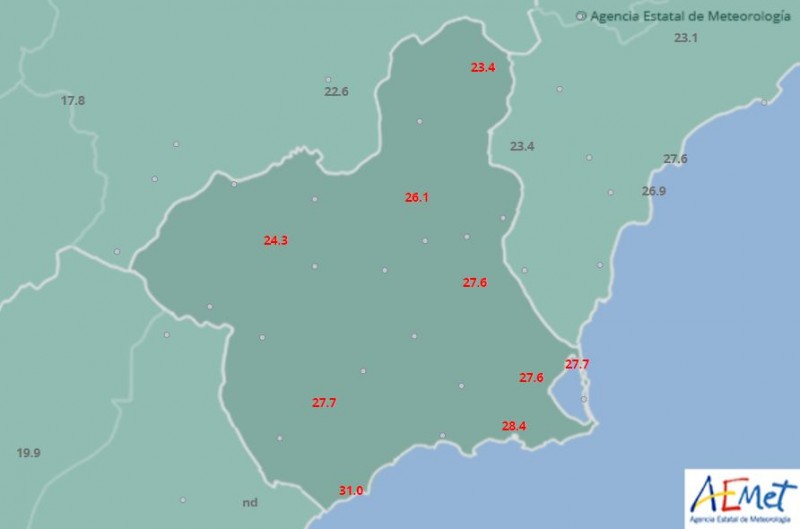 <span style='color:#780948'>ARCHIVED</span> - Aguilas records highest temperature in Spain on Monday