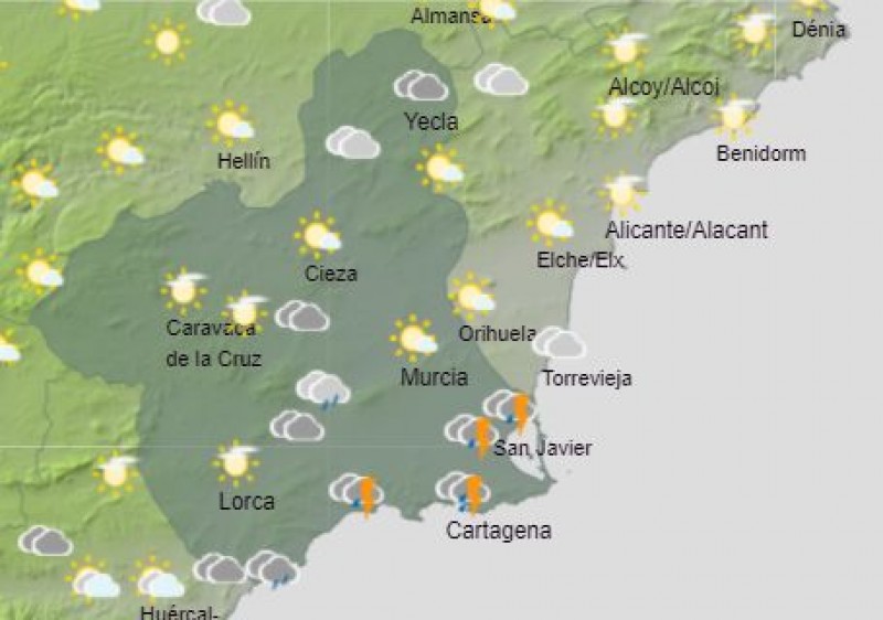 <span style='color:#780948'>ARCHIVED</span> - Weather warnings for rain in Cartagena and Mazarron: November 17 and 18