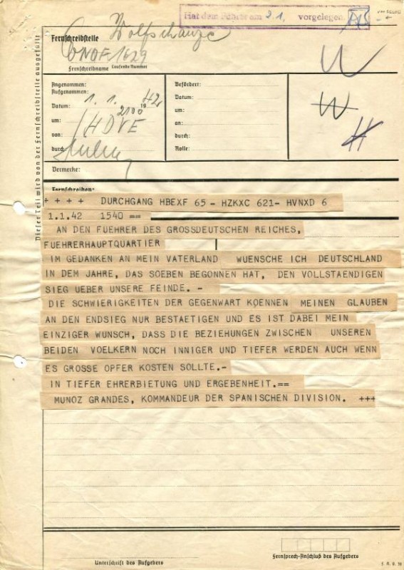<span style='color:#780948'>ARCHIVED</span> - Telegram sent by Hitler comes up in Costa del Sol auction