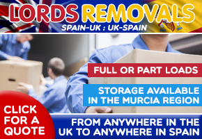 Lords removals, full or part loads UK-Spain