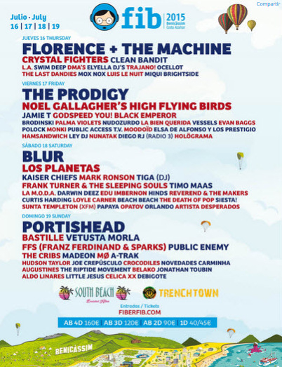 <span style='color:#780948'>ARCHIVED</span> - Benicàssim prepares for 2015 FIB music festival 16th to 19th July