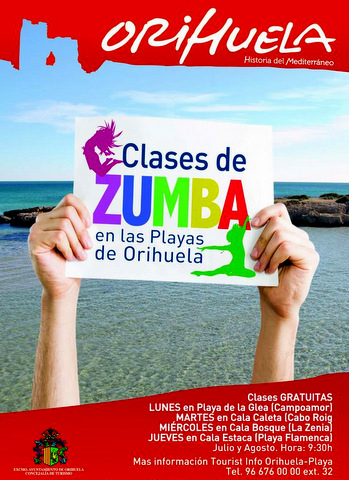 <span style='color:#780948'>ARCHIVED</span> - Free Zumba on Orihuela beaches this summer